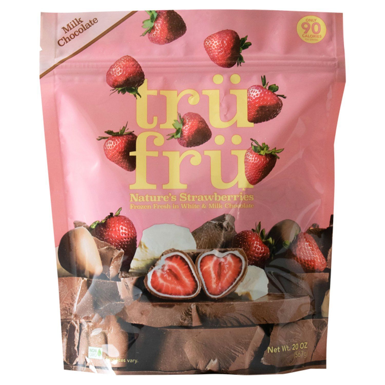 Trü Frü Nature&#39;s Strawberries in White &amp; Milk Chocolate, 20 oz