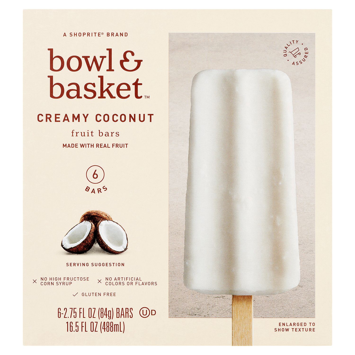 Bowl &amp; Basket Creamy Coconut Fruit Bars, 2.75 fl oz, 6 count