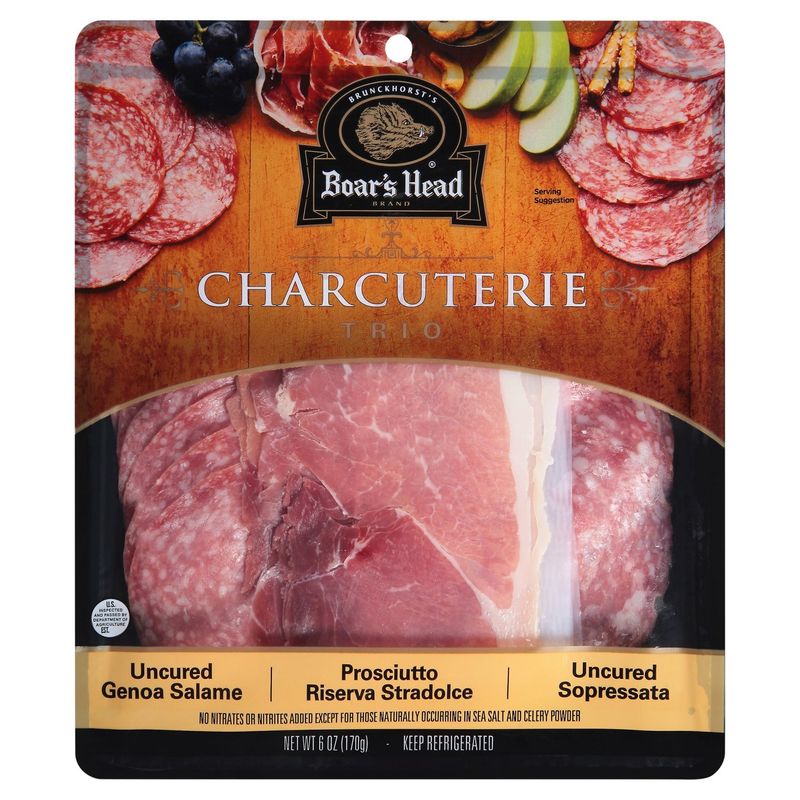 Boar&#39;s Head Charcuterie Trio: Genoa Salame, Prosciutto Riserva Stradolce &amp; Sopressata, 6 oz