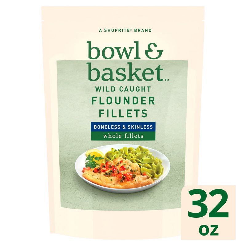 Bowl &amp; Basket Flounder Fillets Boneless &amp; Skinless Whole, 32 oz