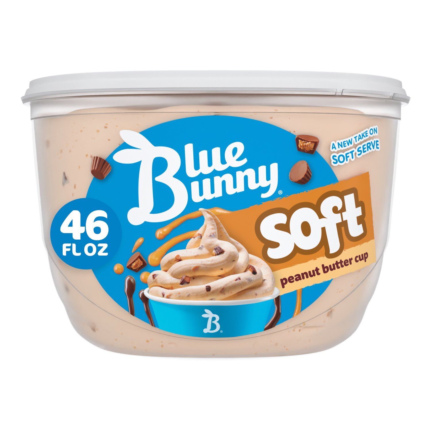 Blue Bunny Peanut Butter Cup Soft Frozen Dairy Dessert, 46 fl oz