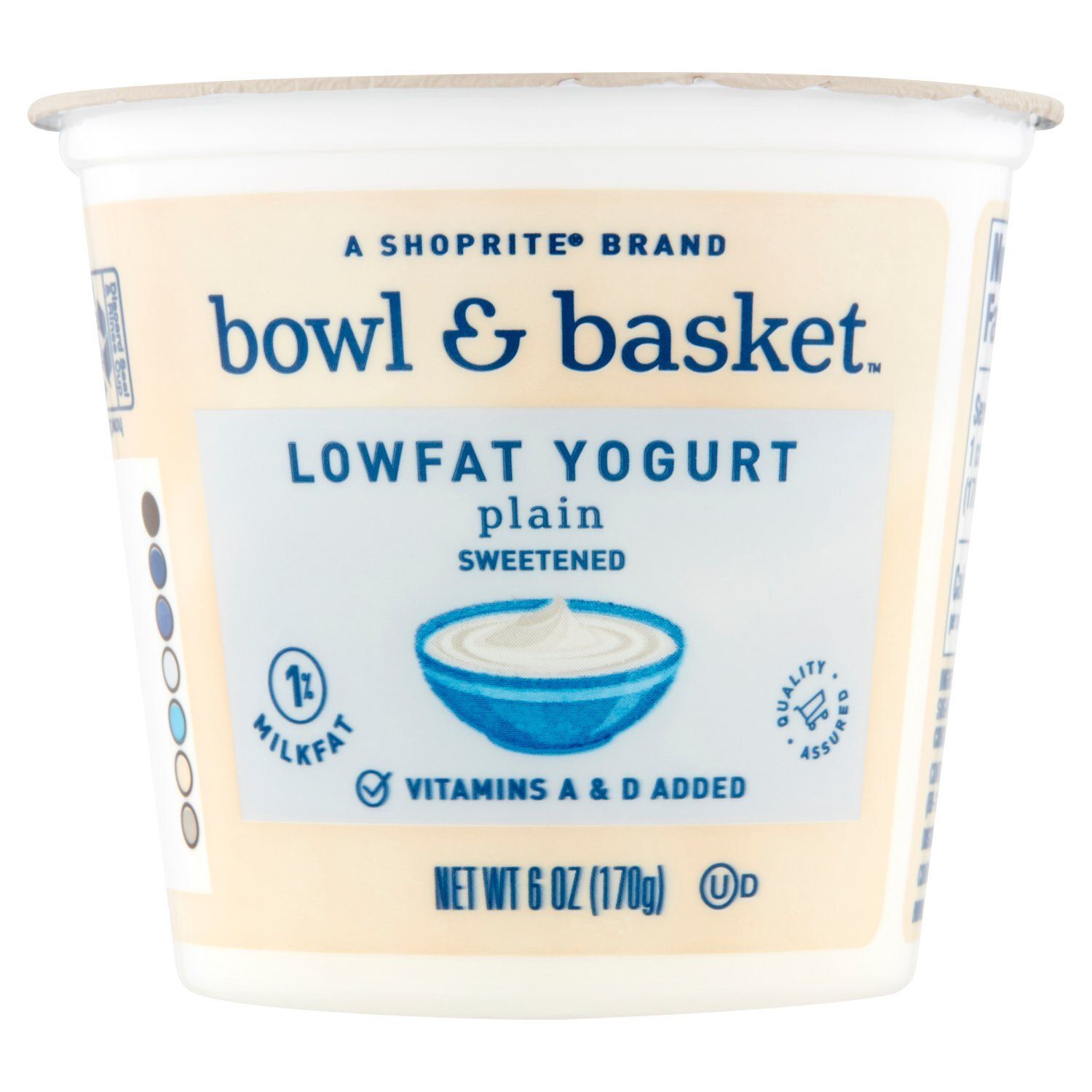 Bowl &amp; Basket Plain Sweetened Lowfat Yogurt, 6 oz