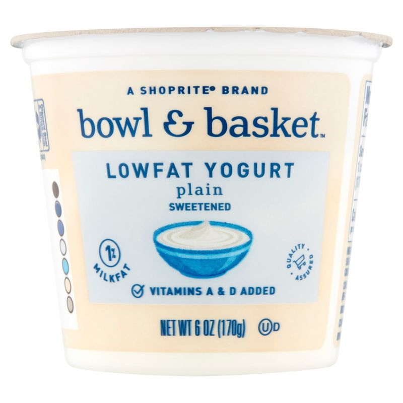 Bowl &amp; Basket Plain Sweetened Lowfat Yogurt, 6 oz