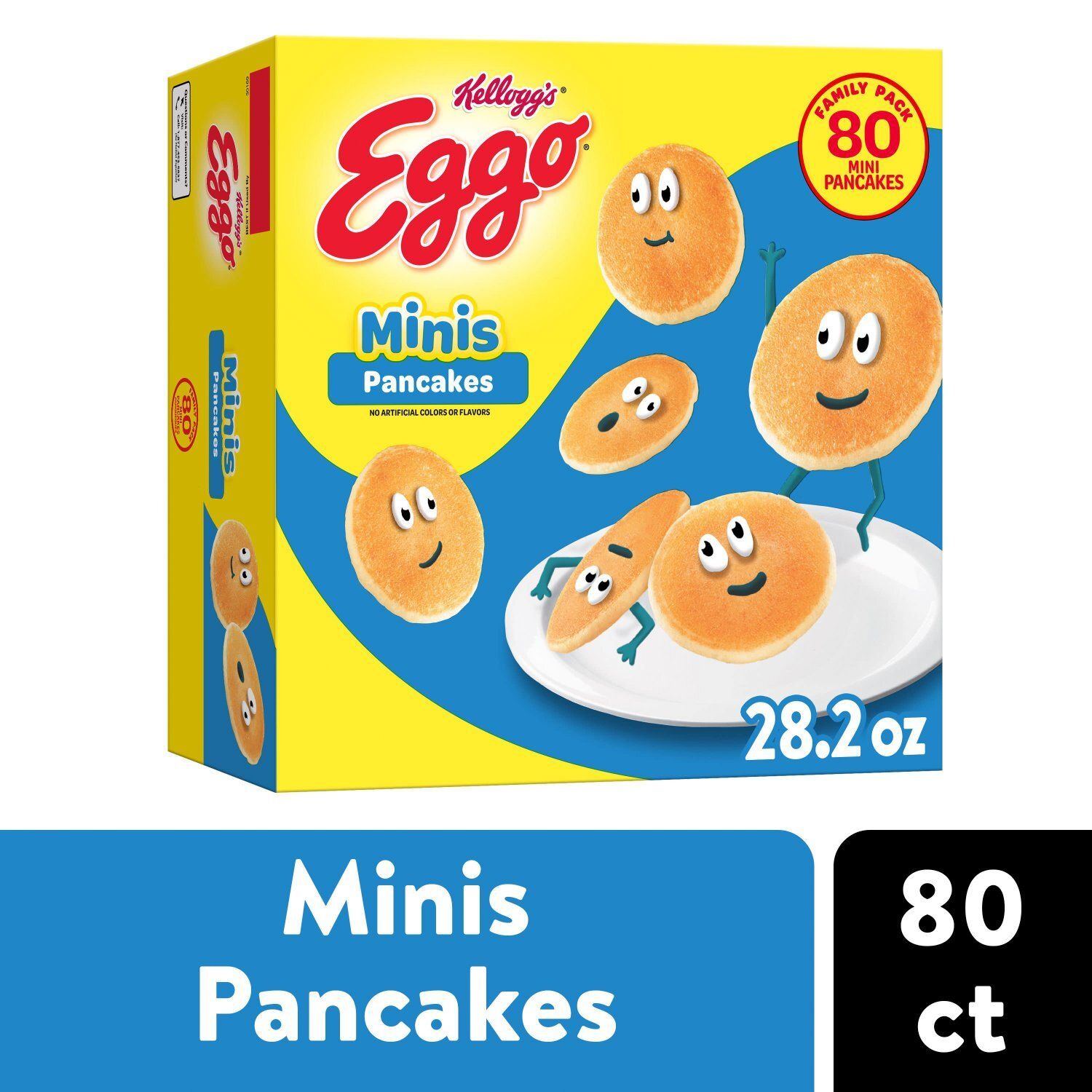 Kellogg&#39;s Eggo Minis Pancakes Family Pack, 80 count, 28.2 oz