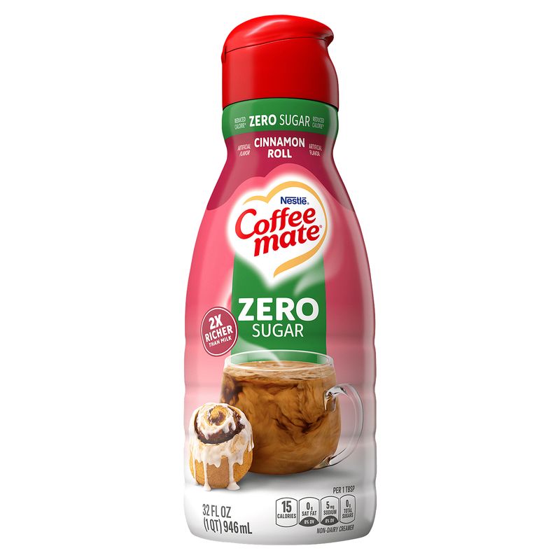 Nestlé Coffee Mate Zero Sugar Cinnamon Roll Non-Dairy Creamer, 32 fl oz