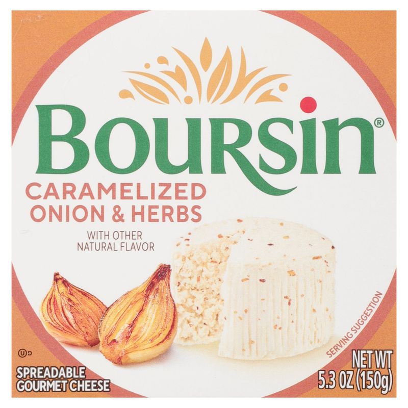 Boursin Caramelized Onion &amp; Herbs Spreadable Gourmet Cheese, 5.3 oz