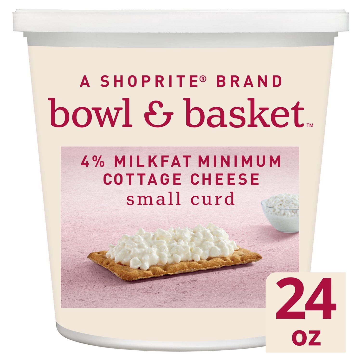 Bowl &amp; Basket Small Curd 4% Milkfat Minimum Cottage Cheese, 24 oz