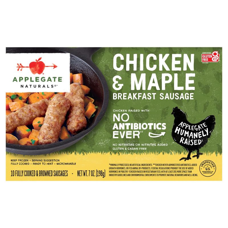 Applegate Naturals Chicken &amp; Maple Breakfast Sausage, 10 count, 7 oz