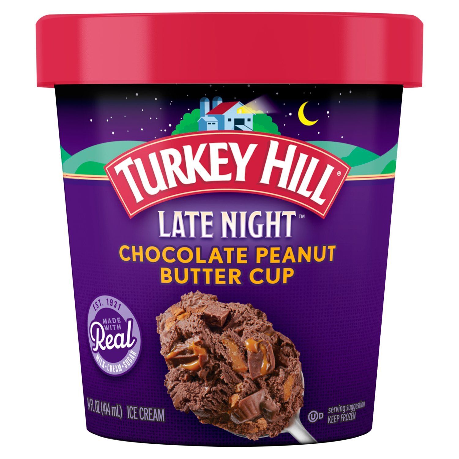 Turkey Hill Late Night Chocolate Peanut Butter Cup Ice Cream, 14 fl oz