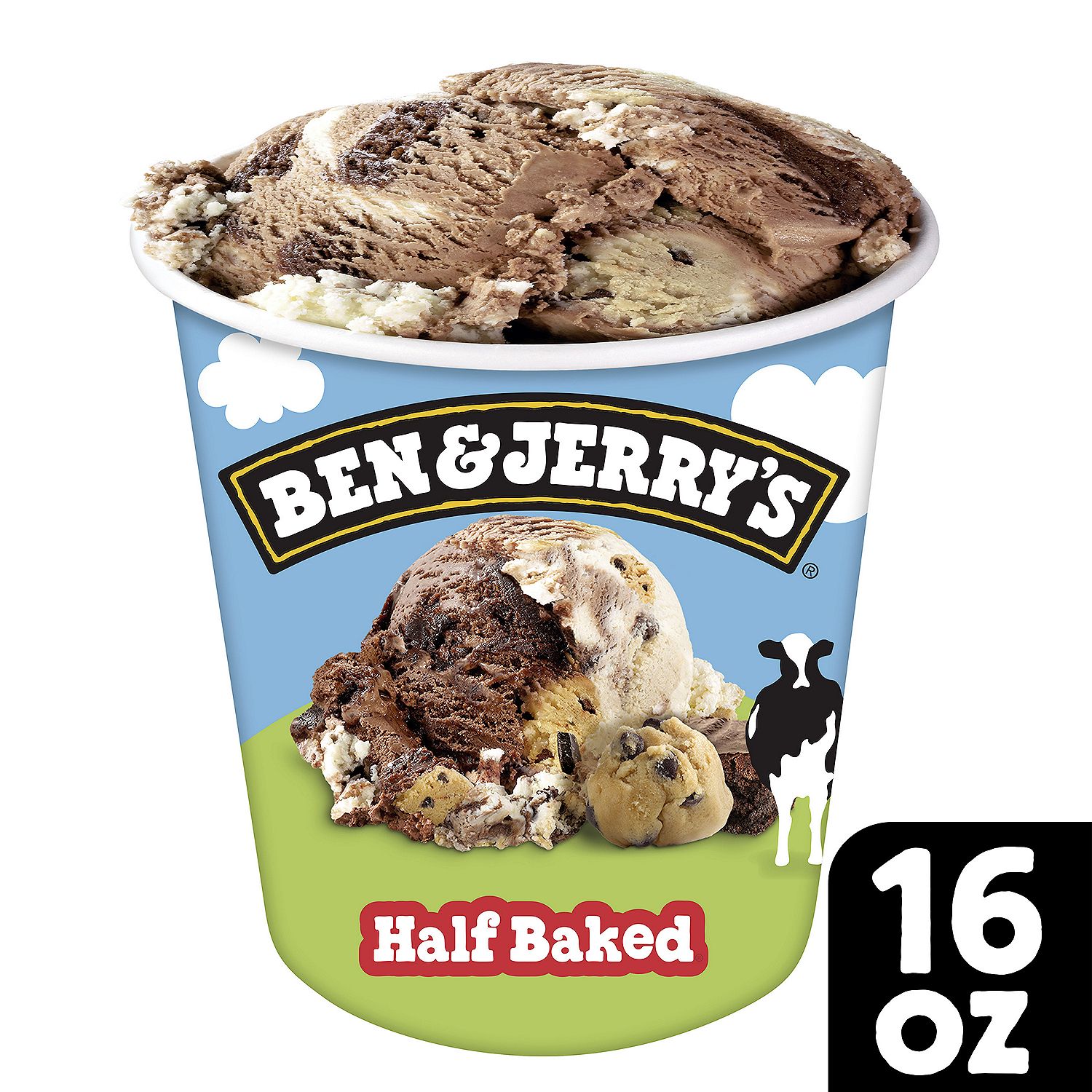 Ben &amp; Jerry&#39;s Vermont&#39;s Finest Half Baked Ice Cream, 16 oz