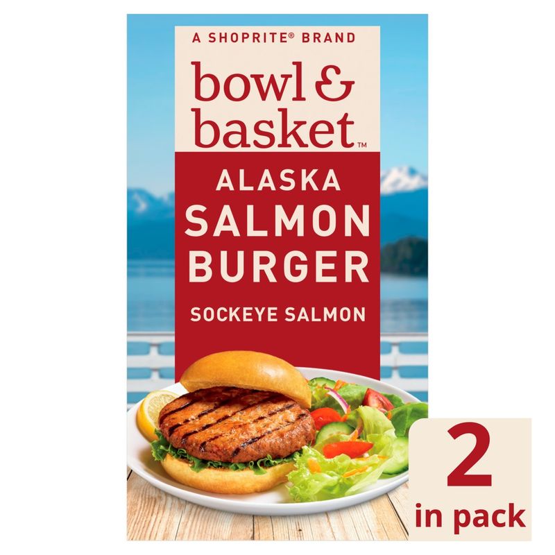 Bowl &amp; Basket Alaska Sockeye Salmon Burger Patties, 2 count, 8 oz