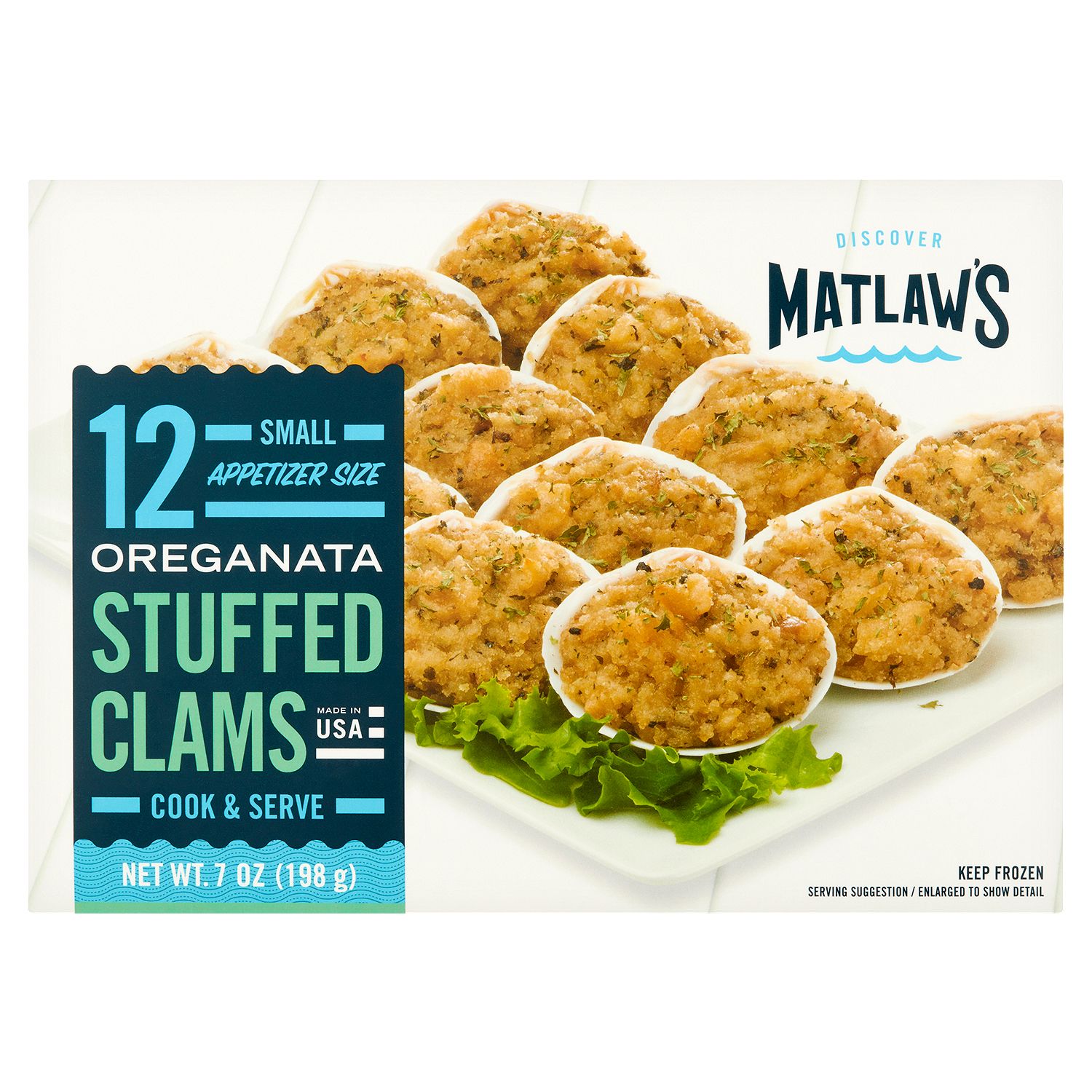 Matlaw&#39;s Oreganata Small Stuffed Clams, 12 count, 7 oz