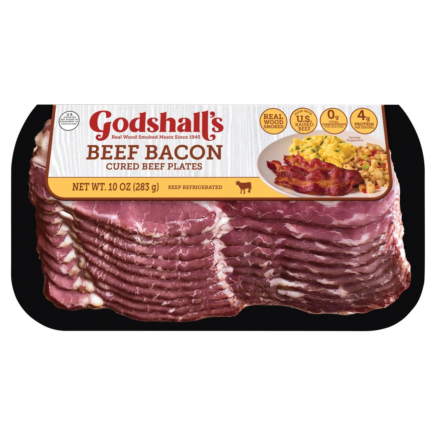 Godshall&#39;s Beef Bacon Cured Beef Plates, 10 oz