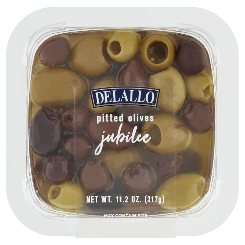 DeLallo Pitted Olives Jubilee, 11.2 oz