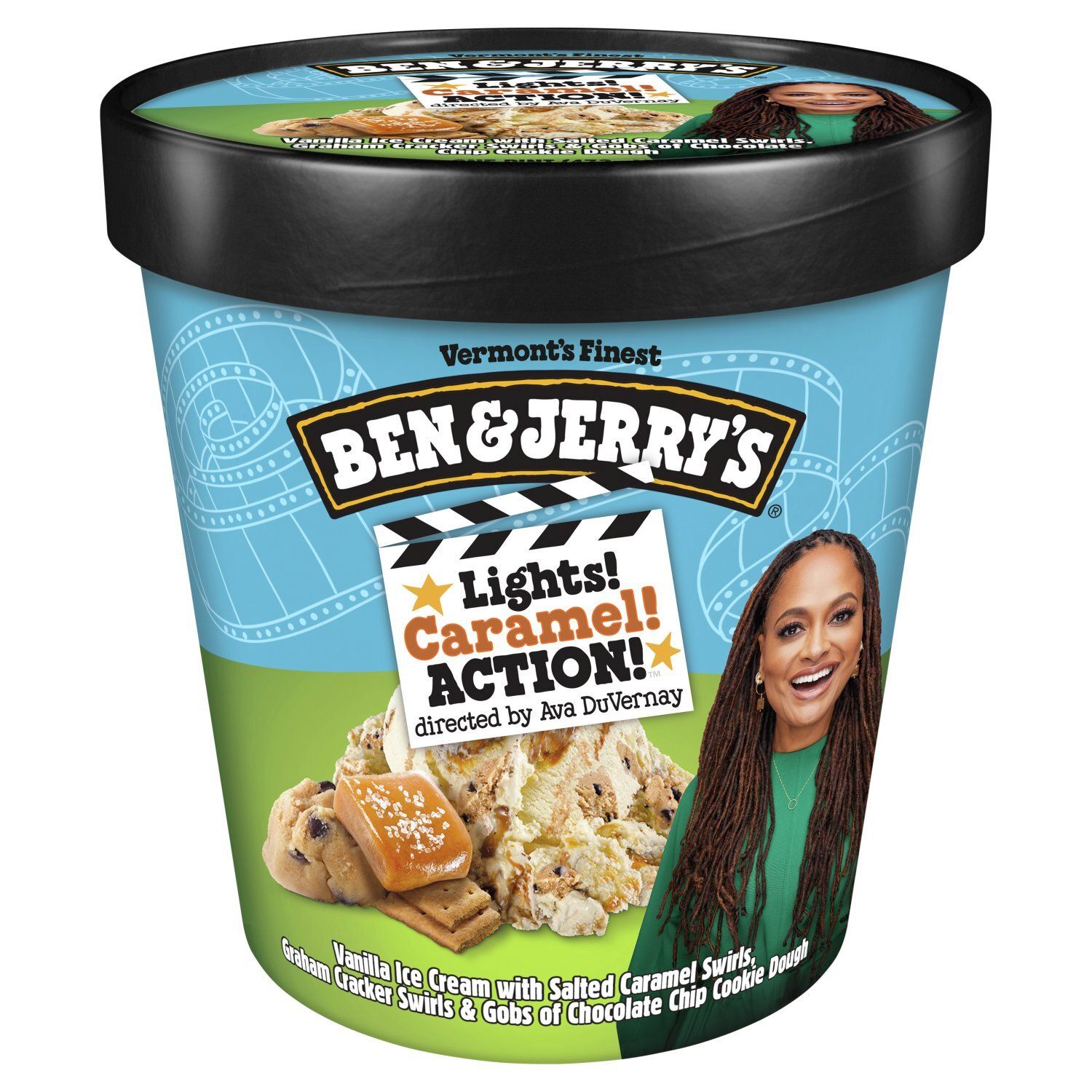 Ben &amp; Jerry&#39;s Vermont&#39;s Finest Lights! Caramel! Action! Vanilla Ice Cream, one pint