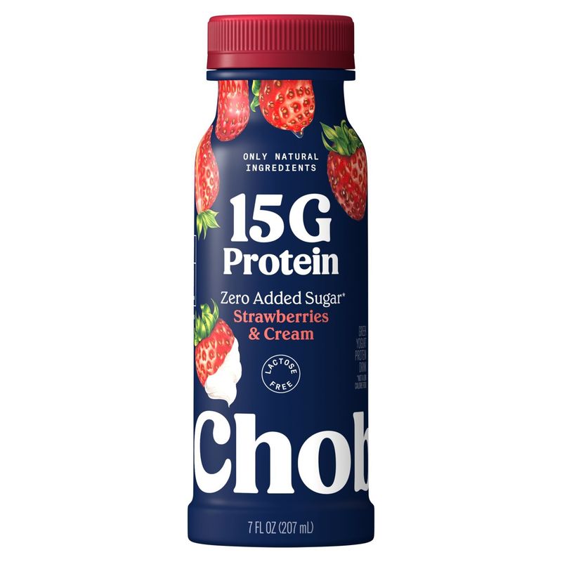 Chobani Strawberries &amp; Cream Greek Yogurt Protein Drink, 7 fl oz