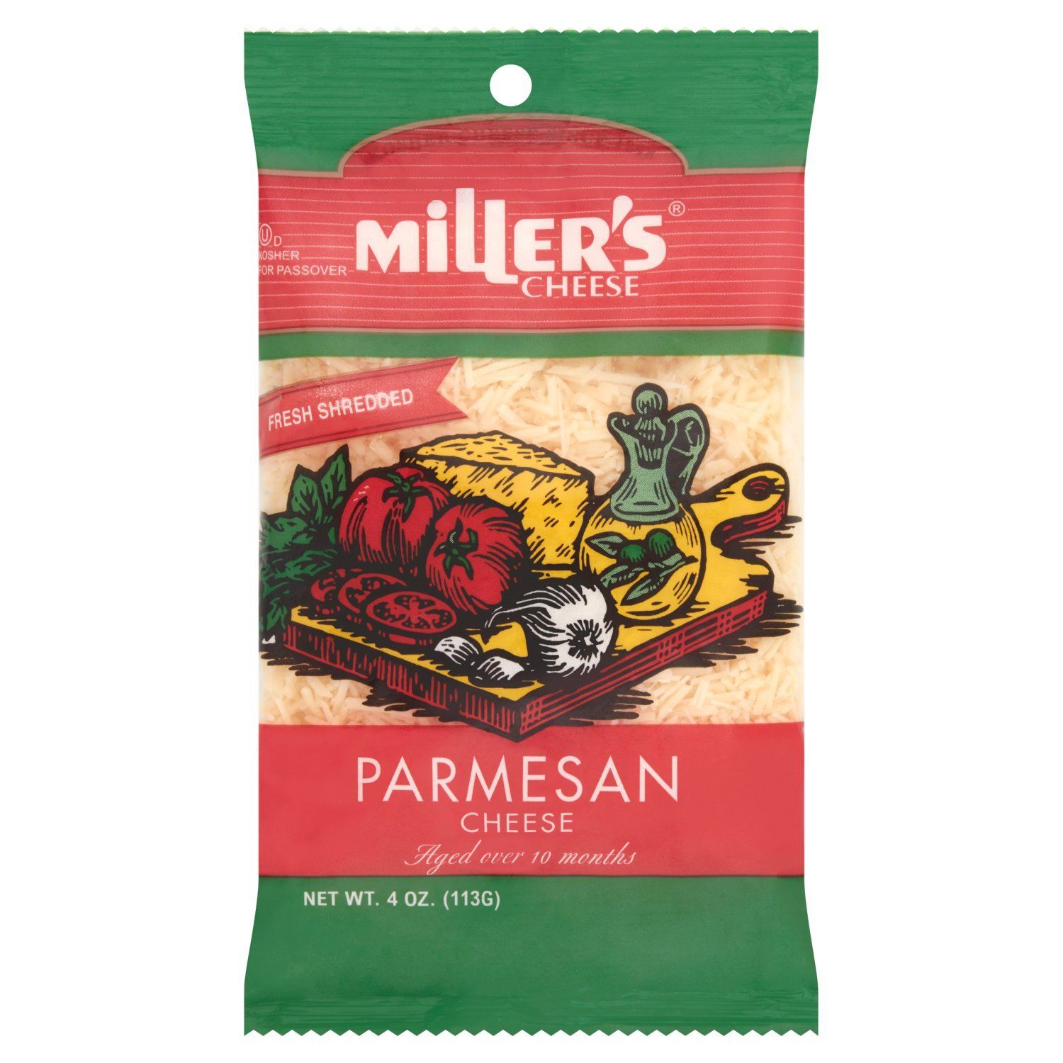 Miller&#39;s Cheese Fresh Shredded Parmesan Cheese, 4 oz