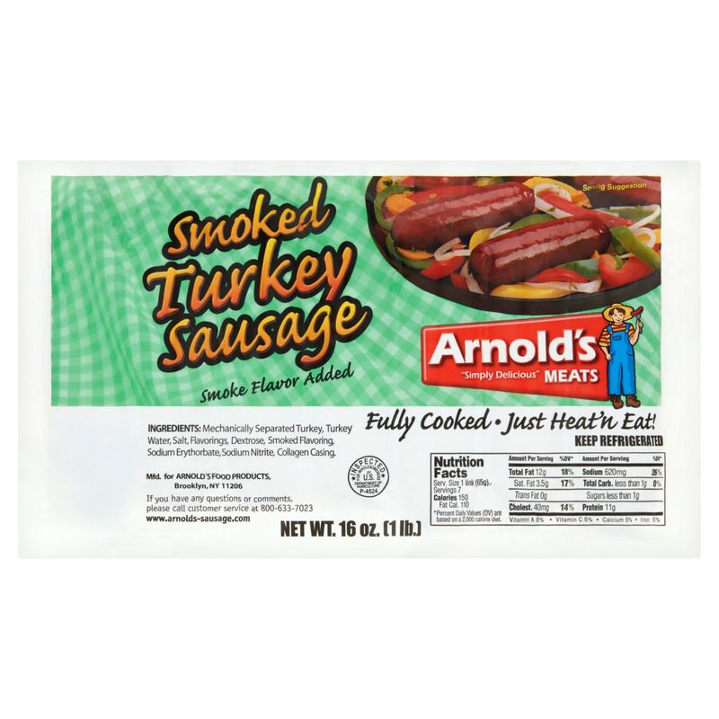 Arnold&#39;s Smoked Turkey Sausage, 7 count, 16 oz