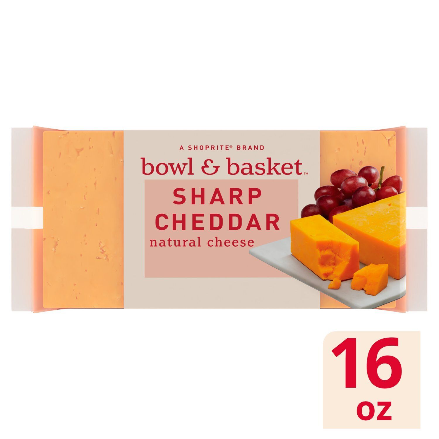 Bowl &amp; Basket Sharp Cheddar Natural Cheese, 16 oz