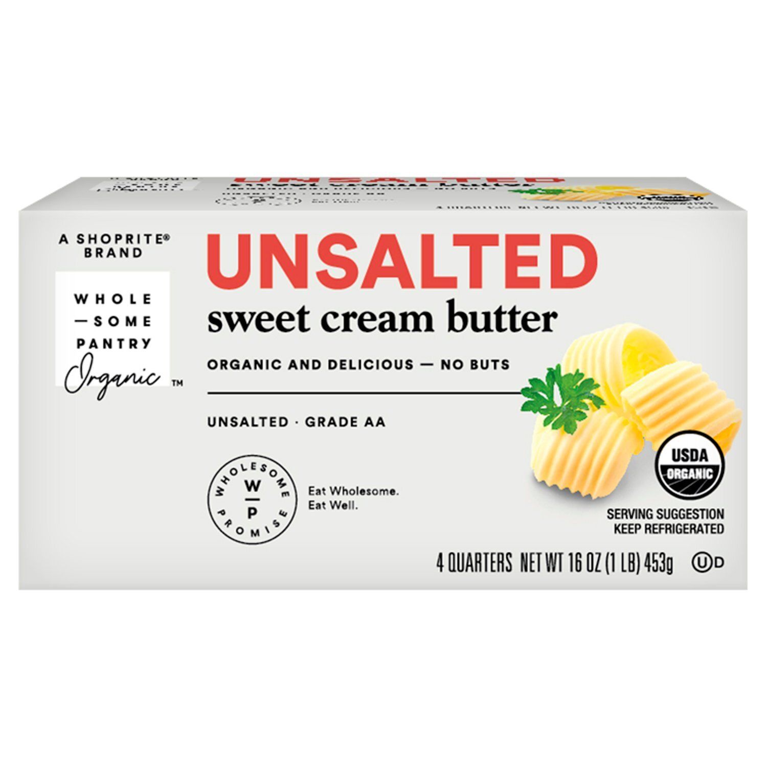 Wholesome Pantry Organic Unsalted Sweet Cream Butter, 4 count, 16 oz
