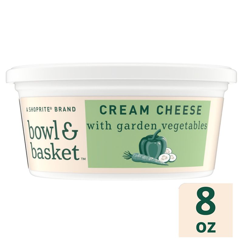 Bowl &amp; Basket Cream Cheese with Garden Vegetables, 8 oz