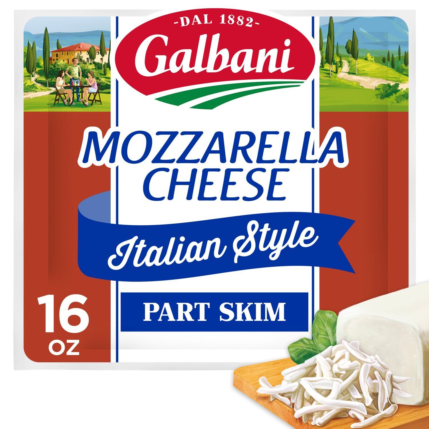 Galbani Italian Style Part Skim Mozzarella Cheese, 16 oz