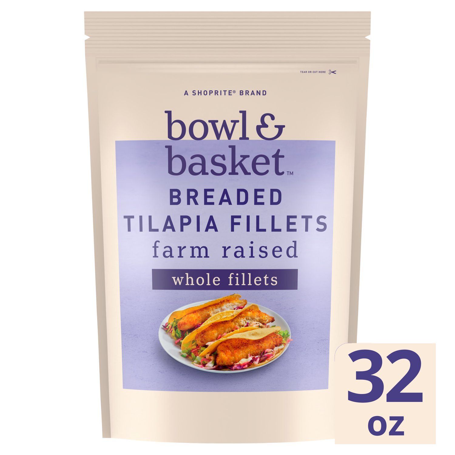 Bowl &amp; Basket Breaded Tilapia Whole Fillets, 32 oz