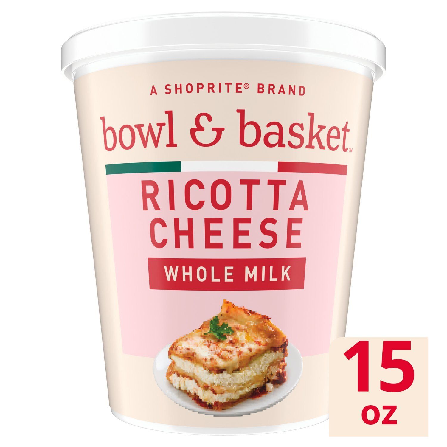 Bowl &amp; Basket Whole Milk Ricotta Cheese, 15 oz