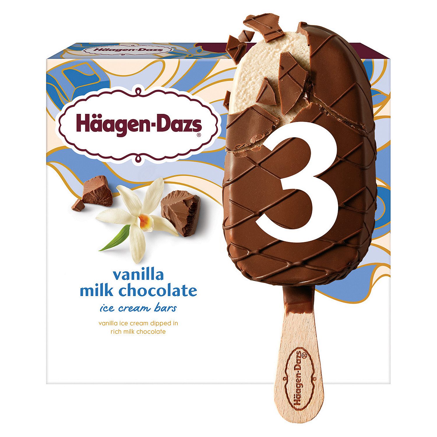 Häagen-Dazs Vanilla Milk Chocolate Ice Cream Bars, 3 fl oz, 3 count