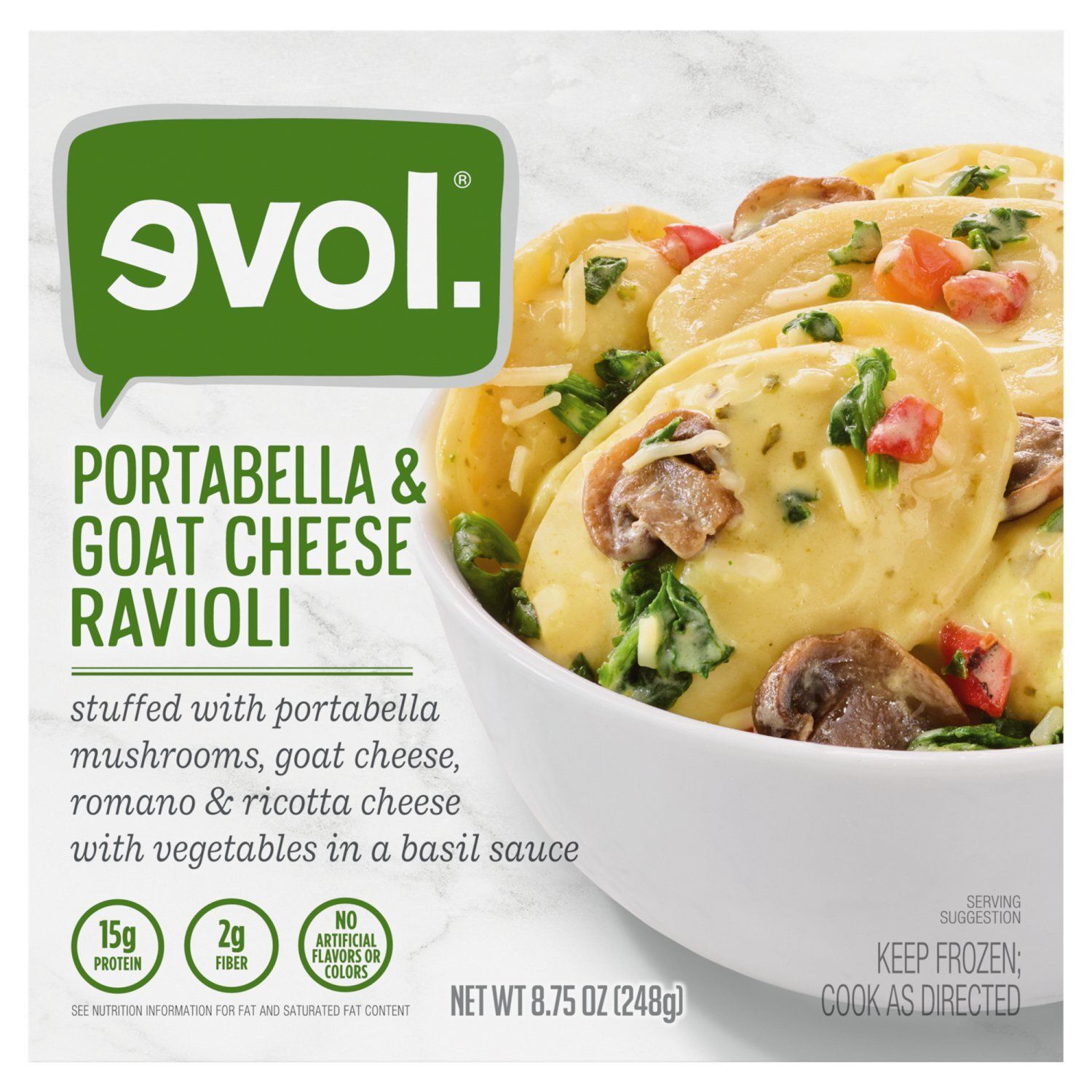Evol Portabella &amp; Goat Cheese Ravioli, 8.75 oz