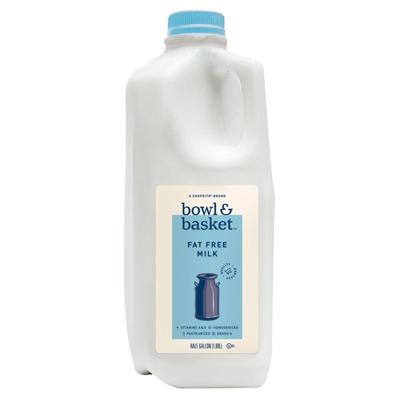 Bowl &amp; Basket Fat Free Milk, half gallon