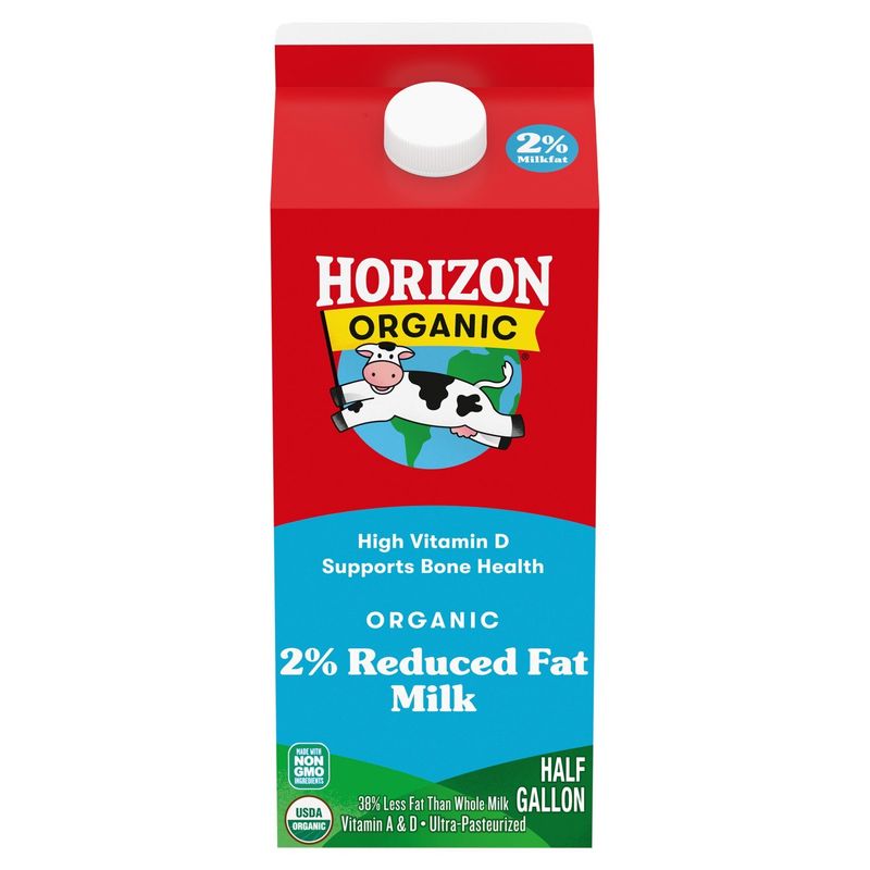 Horizon Organic Organic 2% Reduced Fat Milk, half gallon