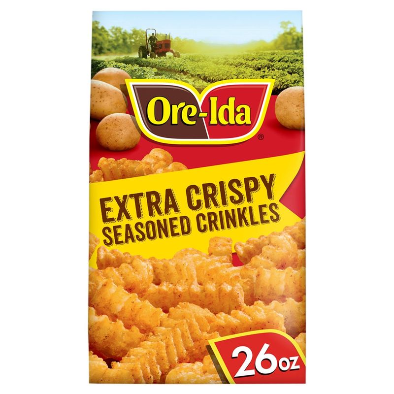 Ore-Ida Extra Crispy Seasoned Crinkles French Fried Potatoes, 26 oz
