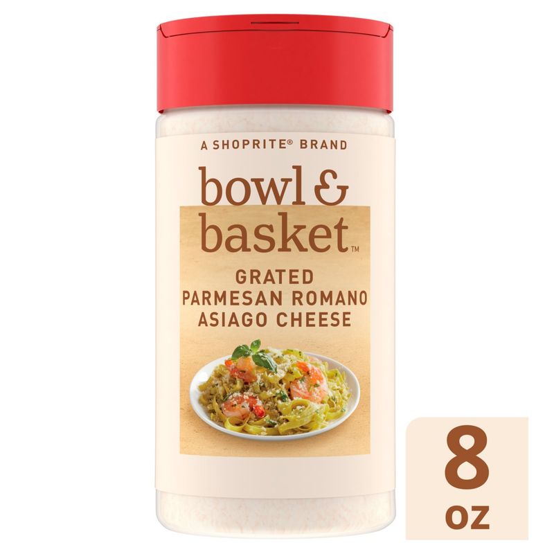 Bowl &amp; Basket Grated Parmesan Romano Asiago Cheese, 8 oz