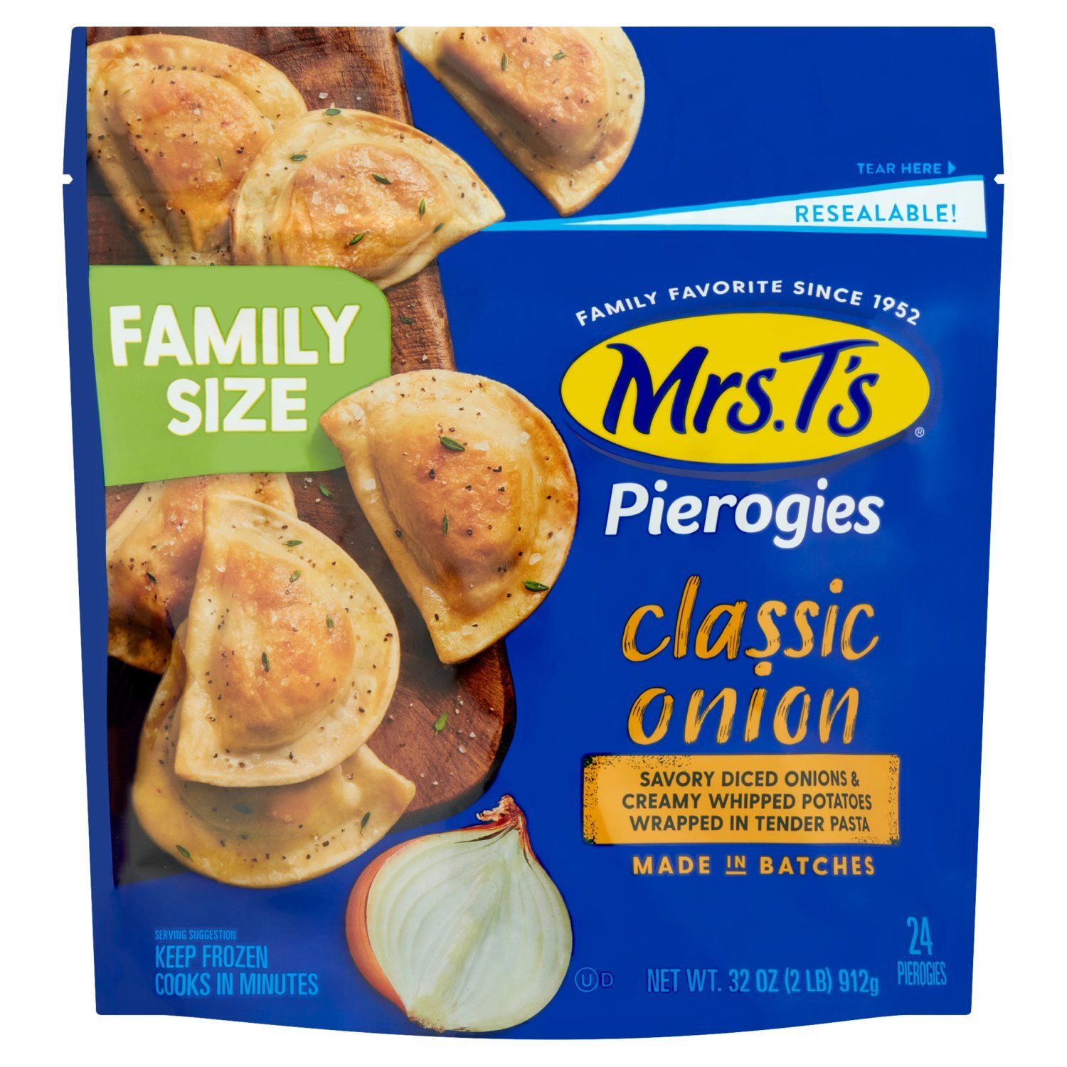 Mrs. T&#39;s Classic Onion Pierogies Family Size, 24 count, 32 oz