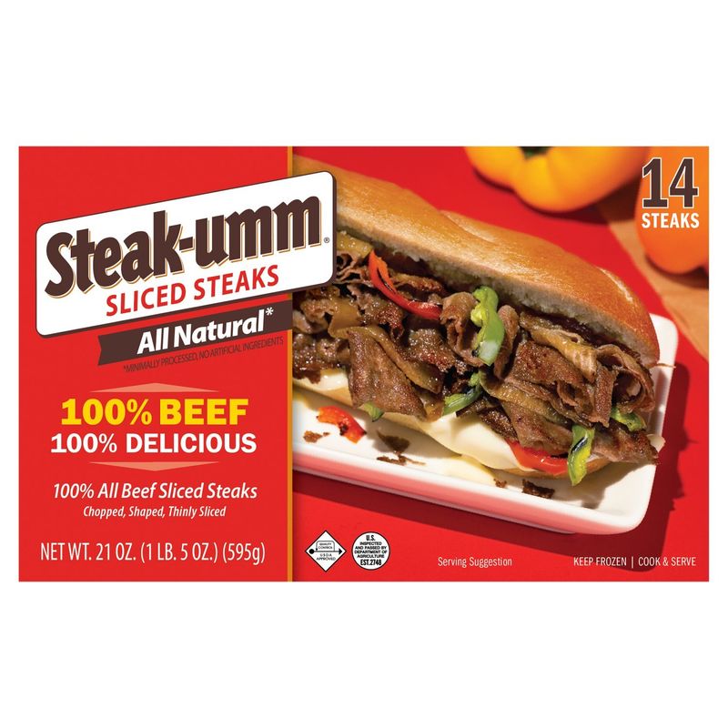 Steak-umm 100% Beef Sliced Steaks, 14 count, 21 oz