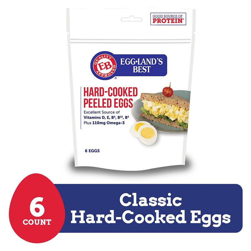 Eggland&#39;s Best Hard Cooked Eggs, Medium White, 6 count