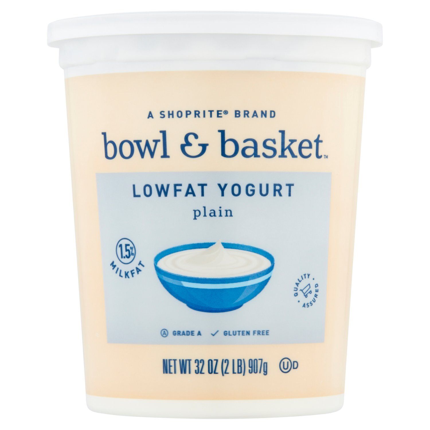 Bowl &amp; Basket Plain Lowfat Yogurt, 32 oz