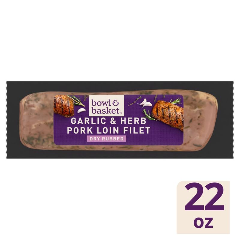 Bowl &amp; Basket Garlic &amp; Herb Pork Loin Filet, 22 oz