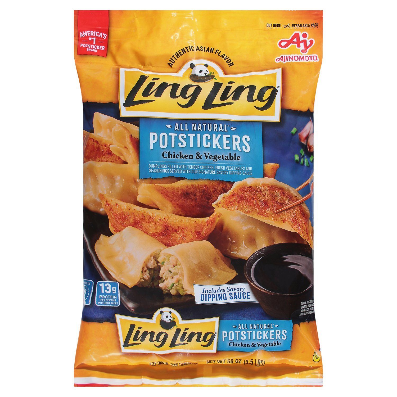 Ajinomoto Ling Ling Chicken &amp; Vegetable Potstickers, 56 oz