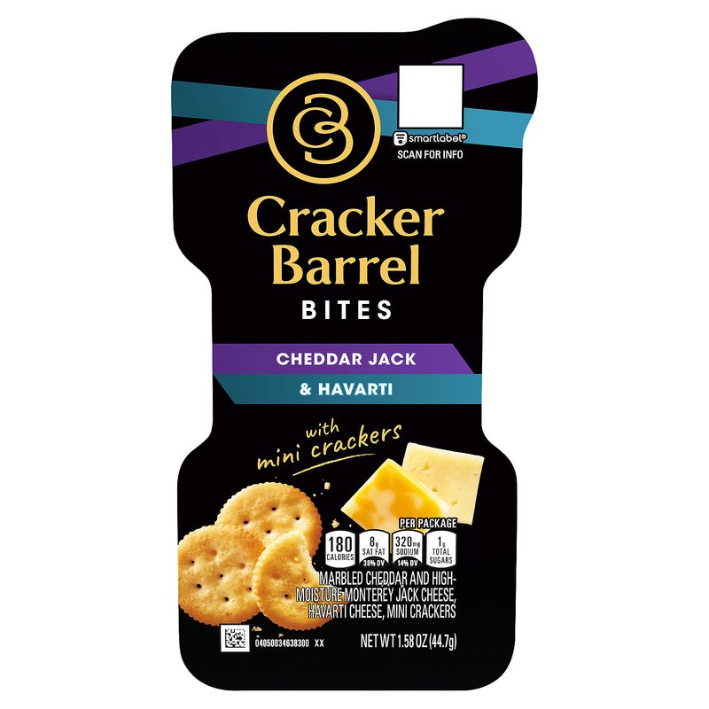 Cracker Barrel Cheddar Jack &amp; Havarti with Mini Crackers Bites, 1.58 oz