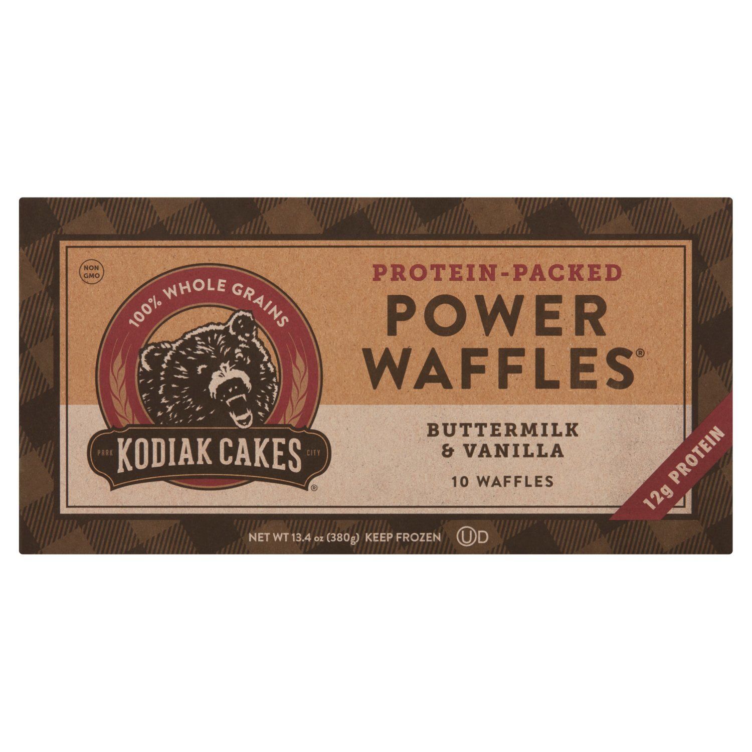 Kodiak Cakes Power Waffles Buttermilk &amp; Vanilla Waffles, 10 count, 13.4 oz