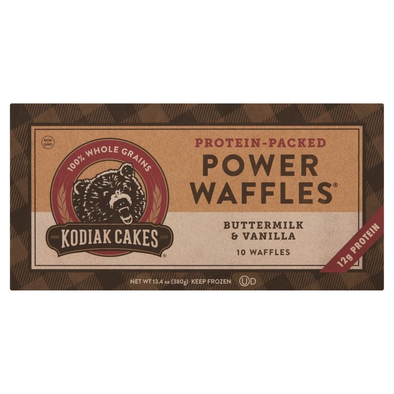 Kodiak Cakes Power Waffles Buttermilk &amp; Vanilla Waffles, 10 count, 13.4 oz