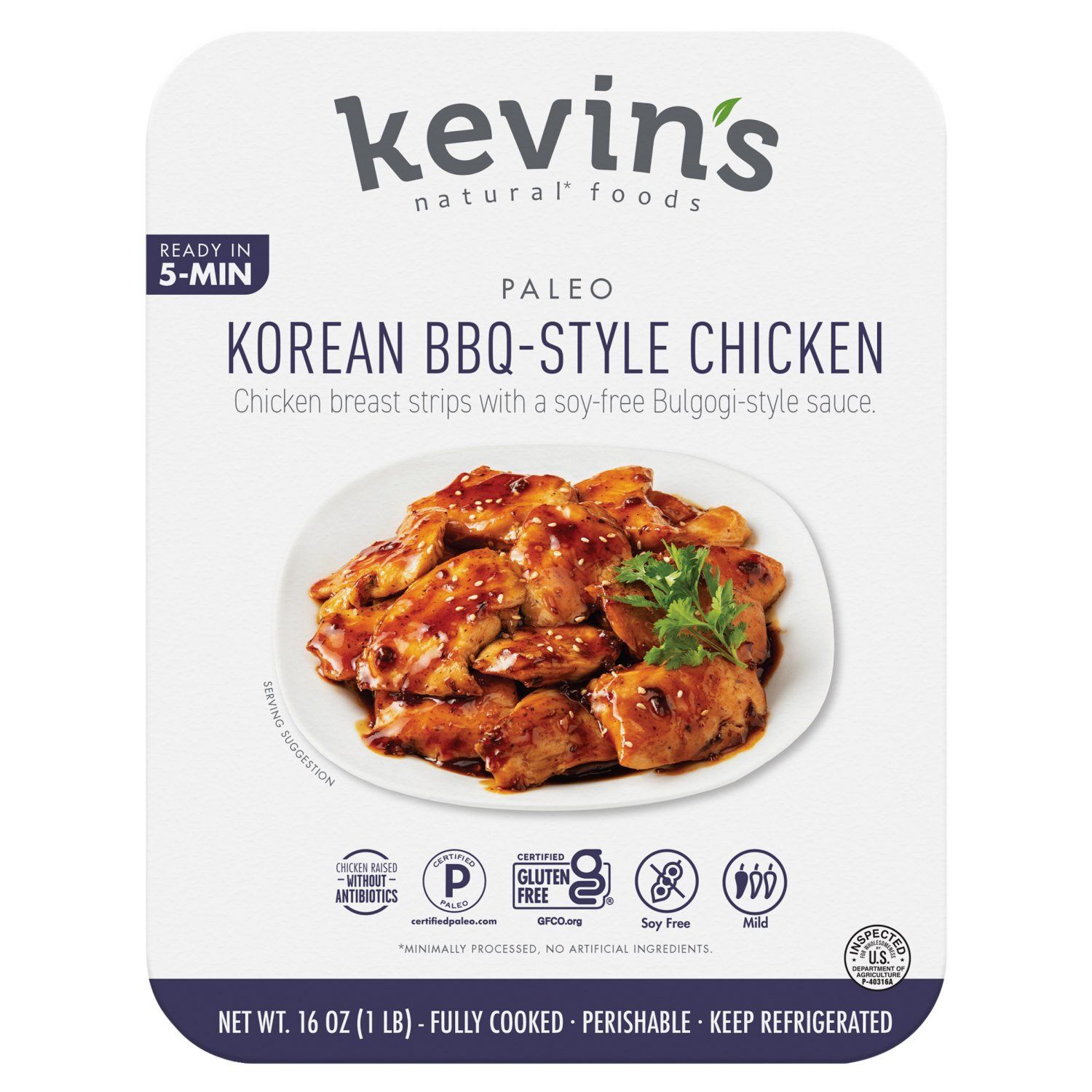 Kevin&#39;s Natural Foods Paleo Korean BBQ-Style Chicken, 16 oz