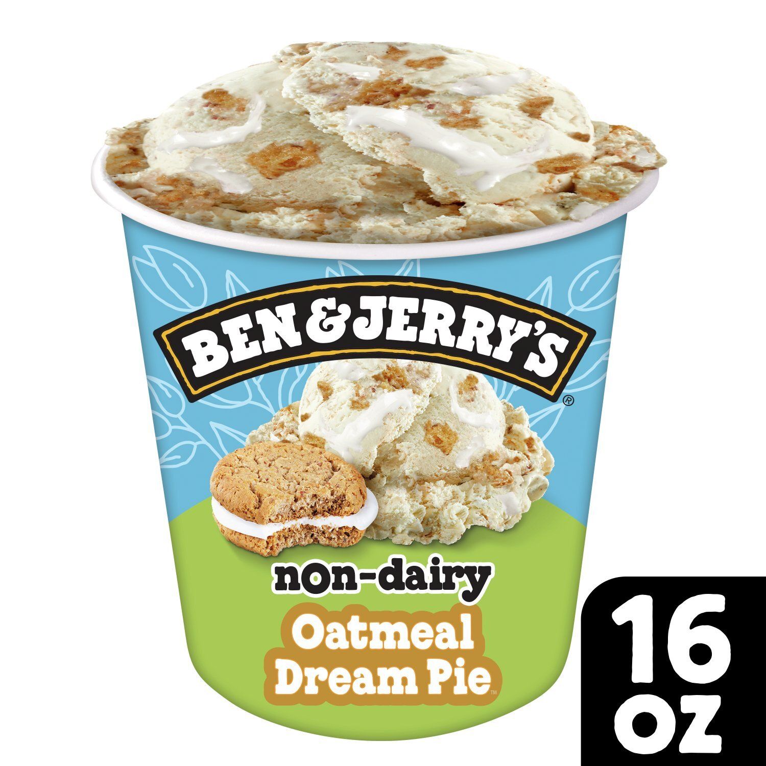 Ben &amp; Jerry&#39;s Oatmeal Dream Pie Non-Dairy Frozen Dessert, 1 pint