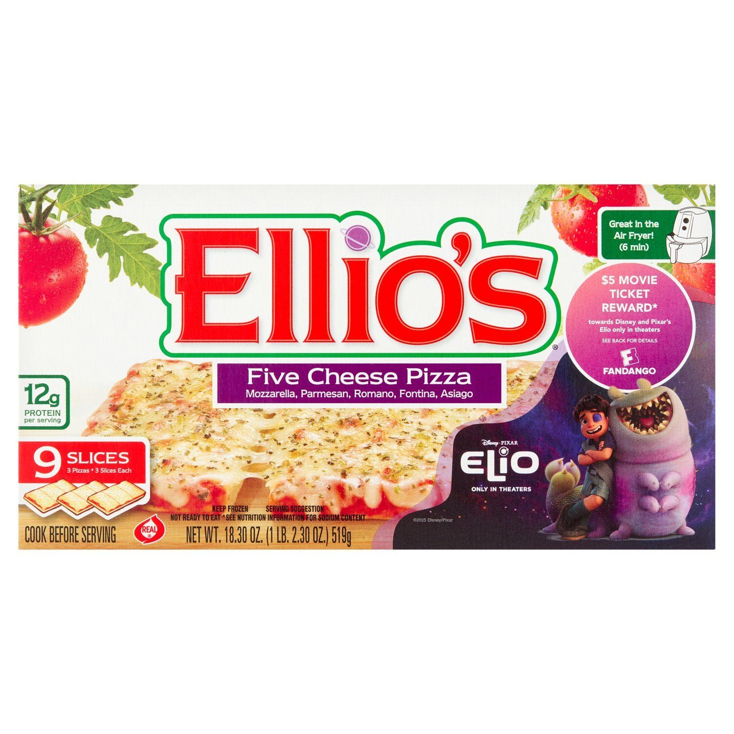 Ellio&#39;s Five Cheese Pizza, 9 count, 18.30 oz