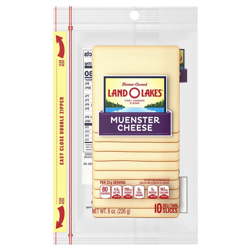 Land O Lakes Muenster Cheese, 10 count, 8 oz