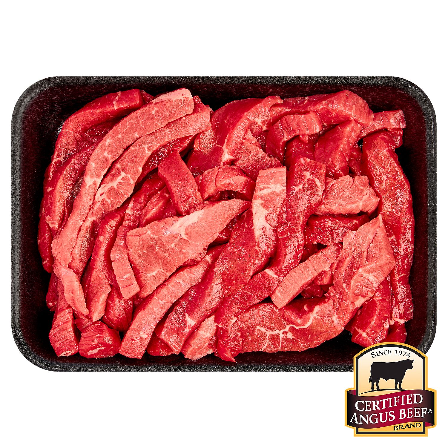 Certified Angus Beef Round Stir Fry, Boneless, Average Weight 1 lb Pack