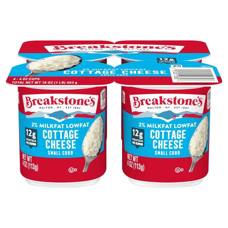Breakstone&#39;s 2% Milkfat Lowfat Small Curd Cottage Cheese, 4 oz, 4 count