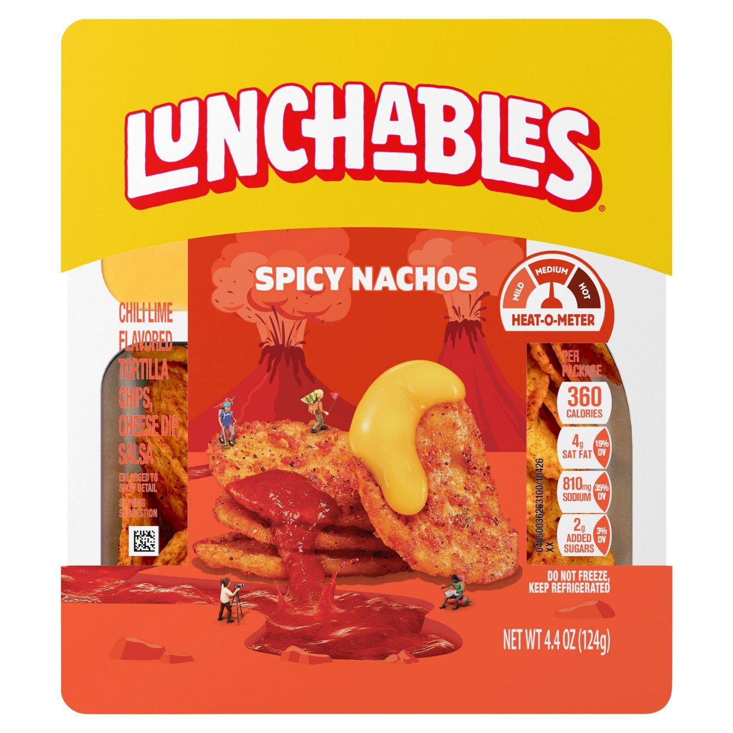 Lunchables Spicy Nachos Chili Lime Flavored Tortilla Chips, Cheese Dip, Salsa, 4.4 oz